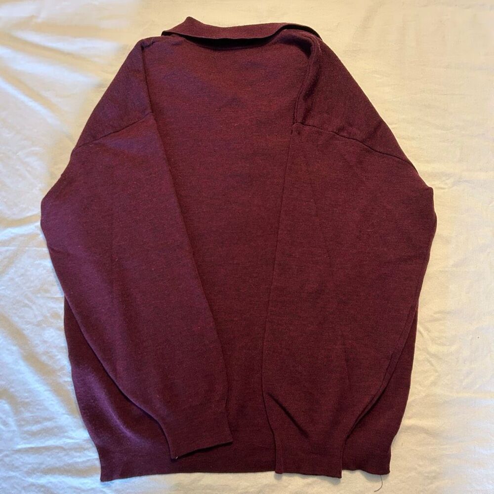 Tundra Canada Virgin Merino Wool Polo Sweater | Men’s XL | Burgundy - Picture 8 of 9